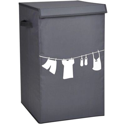 Panier à linge pliable CASAME - Blanc - 58cm - Publicité Panier à linge pliable CASAME - Blanc - 58cm - Publicité