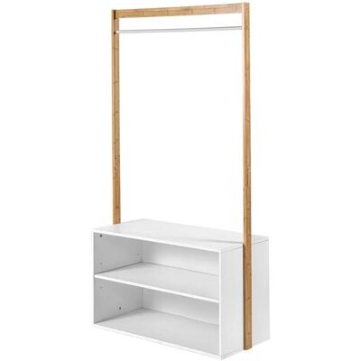 Calicosy White Bamboo Storage Wardrobe - 90x171x40cm Calicosy White Bamboo Storage Wardrobe - 90x171x40cm