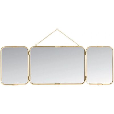 Signature Gold Brass Tri-Fold Barber Mirror - 114x40cm Signature Gold Brass Tri-Fold Barber Mirror - 114x40cm