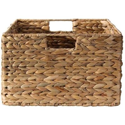 Panier en jacinthe d'eau CASAME - 39x28x17 cm - Beige - Panier de rangement - Publicité Panier en jacinthe d'eau CASAME - 39x28x17 cm - Beige - Panier de rangement - Publicité