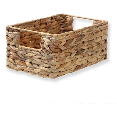Panier de stockage en jacinthe d'eau CASÂME - 28x19x13cm - Beige - Publicité Panier de stockage en jacinthe d'eau CASÂME - 28x19x13cm - Beige - Publicité