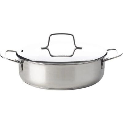 Poêle en Acier Inoxydable 24cm avec Couvercle - Poêle - Publicité Poêle en Acier Inoxydable 24cm avec Couvercle - Poêle - Publicité