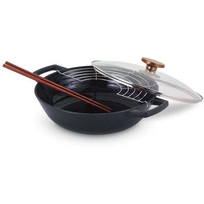 Beka 15140304 Wok en Fonte Émaillée - 4L - Compatible Tous Feux - Publicité Beka 15140304 Wok en Fonte Émaillée - 4L - Compatible Tous Feux - Publicité