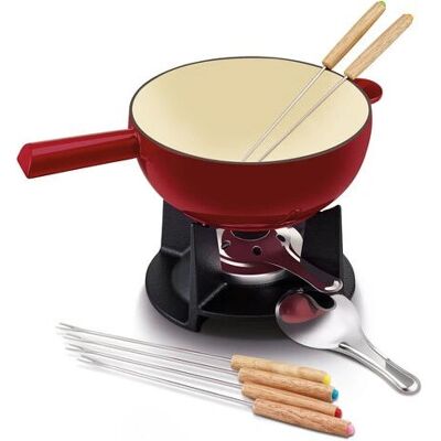 BEKA 16304204 Set de Fondue de Queso en Hierro Fundido para 6 - Rojo BEKA 16304204 Set de Fondue de Queso en Hierro Fundido para 6 - Rojo