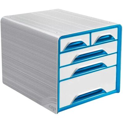 Unidade de gavetas de escritório CEP - 5 gavetas Azul/Branco Unidade de gavetas de escritório CEP - 5 gavetas Azul/Branco
