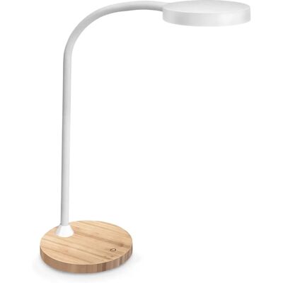 Lampe de Bureau Cep Kléo Ajustable - Bras Métallique Flexible - Dimmable Tactile - 7W LED - Blanc & Bois - Publicité Lampe de Bureau Cep Kléo Ajustable - Bras Métallique Flexible - Dimmable Tactile - 7W LED - Blanc & Bois - Publicité