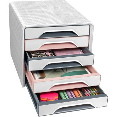Cep Mineral Smoove 5 Schubladen Modul Pink/Grau - Schubladeneinheit Cep Mineral Smoove 5 Schubladen Modul Pink/Grau - Schubladeneinheit