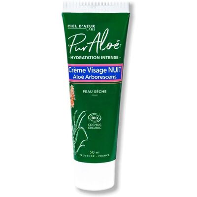 Crème Nuit Hydratante Pur Aloé - Bio, Vegan, 50ml - Publicité Crème Nuit Hydratante Pur Aloé - Bio, Vegan, 50ml - Publicité