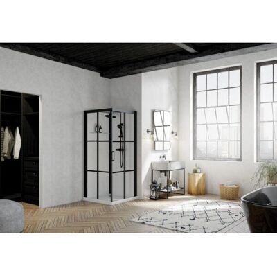 Mampara de ducha Brooklyn - Negro - 90x90 Mampara de ducha Brooklyn - Negro - 90x90