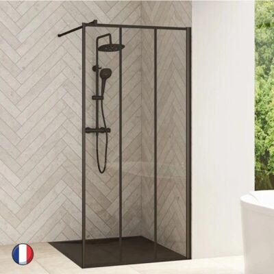 Panel de Ducha Fijo KINEDO - 1,20m Ancho, 1,98m Alto, Negro y Gris Panel de Ducha Fijo KINEDO - 1,20m Ancho, 1,98m Alto, Negro y Gris