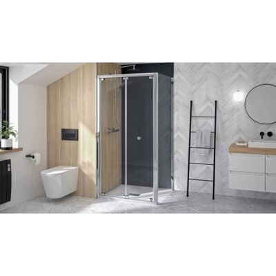 Porte de Douche Pliable Kinedo Supra - Verre de Sécurité 5mm - Publicité Porte de Douche Pliable Kinedo Supra - Verre de Sécurité 5mm - Publicité
