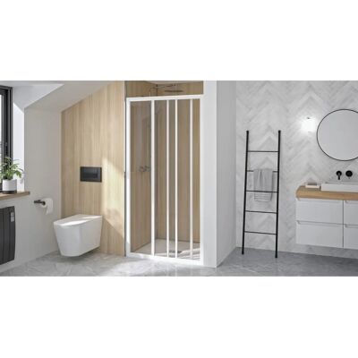 Kinedo Enclos de douche blanc 80cm x 190cm - Réversible - Publicité Kinedo Enclos de douche blanc 80cm x 190cm - Réversible - Publicité
