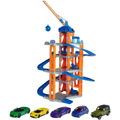 Majorette Motor Lift Center Spielgarage mit 5 Autos - Kinderspielzeug Majorette Motor Lift Center Spielgarage mit 5 Autos - Kinderspielzeug
