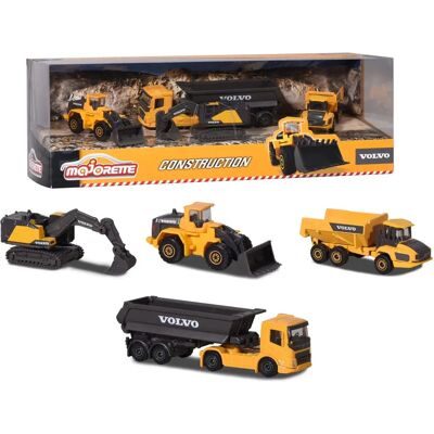 Majorette Volvo Set di 4 - Veicoli da costruzione - 7,5-13cm Majorette Volvo Set di 4 - Veicoli da costruzione - 7,5-13cm