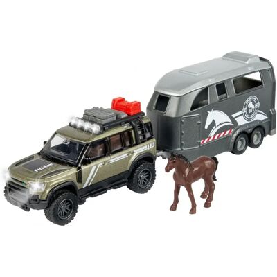 Coche de modelo Land Rover con remolque de caballos - Juguete infantil Coche de modelo Land Rover con remolque de caballos - Juguete infantil