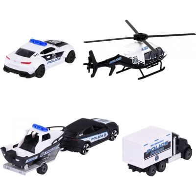Set de voitures de police Majorette - Pack de 4 Set de voitures de police Majorette - Pack de 4
