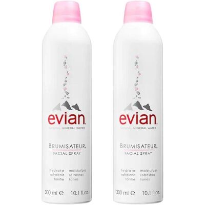 Evian Brumisateur Visage - 2 x 300 ml - Hydrate, Rafraîchit, pH Neutre - Publicité Evian Brumisateur Visage - 2 x 300 ml - Hydrate, Rafraîchit, pH Neutre - Publicité