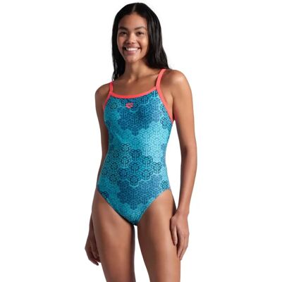 Maillot Arena Kikko Challenge Back - Rouge Fluo / Eau - Femme - Publicité Maillot Arena Kikko Challenge Back - Rouge Fluo / Eau - Femme - Publicité
