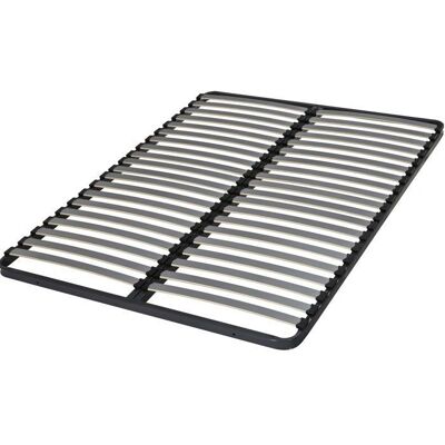 Cadre de lit en métal gris foncé - 140x190 cm, 2x20 lattes en bois - Publicité Cadre de lit en métal gris foncé - 140x190 cm, 2x20 lattes en bois - Publicité