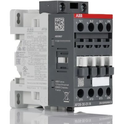 ABB Kontaktor AF09-30-01-14 - 3-polig, 250-500V, 25A - Leistung 5,5kW ABB Kontaktor AF09-30-01-14 - 3-polig, 250-500V, 25A - Leistung 5,5kW