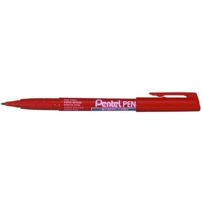 Marqueur Permanent Pentel NMS50 - Pointe Fine - Rouge - Publicité Marqueur Permanent Pentel NMS50 - Pointe Fine - Rouge - Publicité