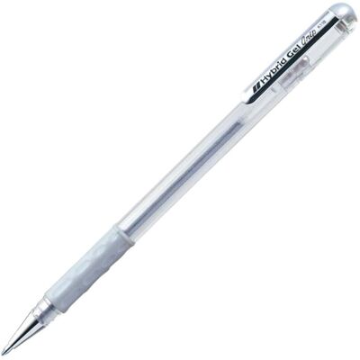 Stylo Roller Gel Hybride Pentel K118 - Encre Métallique - Pointe 0,8mm - Argent - Publicité Stylo Roller Gel Hybride Pentel K118 - Encre Métallique - Pointe 0,8mm - Argent - Publicité