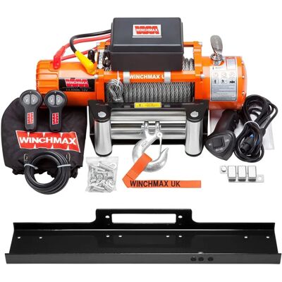 WINCHMAX 13500lb 12V Winde - Stahlseil, Montageplatte, Fernbedienung WINCHMAX 13500lb 12V Winde - Stahlseil, Montageplatte, Fernbedienung
