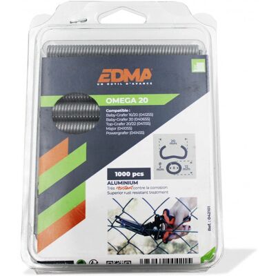 EDMA 042101 Clips de sujeción - Aluminio - 1000 piezas EDMA 042101 Clips de sujeción - Aluminio - 1000 piezas