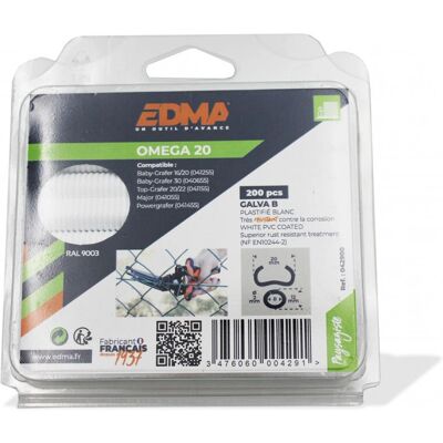 EDMA 042900 Clips di collegamento - Bianco - Filo 2mm - 15 Pezzi EDMA 042900 Clips di collegamento - Bianco - Filo 2mm - 15 Pezzi