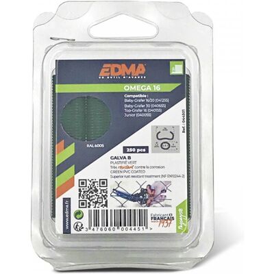 Anneaux de clôture Edma Omega 16 Galvanisés Vert Pack de 250 - Publicité Anneaux de clôture Edma Omega 16 Galvanisés Vert Pack de 250 - Publicité