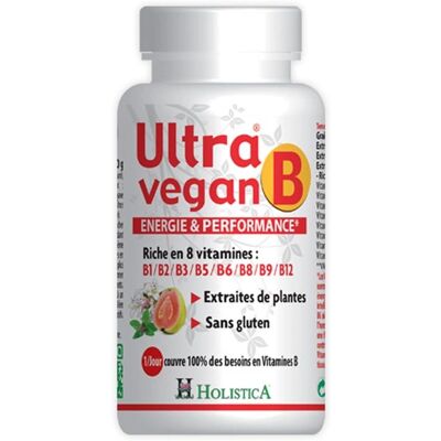 Holística Ultra-Vegan B 30 Comprimés - Complément alimentaire - Publicité Holística Ultra-Vegan B 30 Comprimés - Complément alimentaire - Publicité