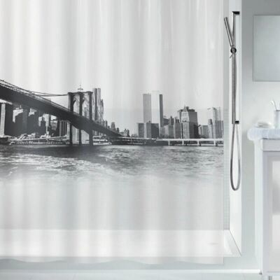 Spirella 3478680075743 Shower Curtain - Waterproof PEVA Black & White Spirella 3478680075743 Shower Curtain - Waterproof PEVA Black & White