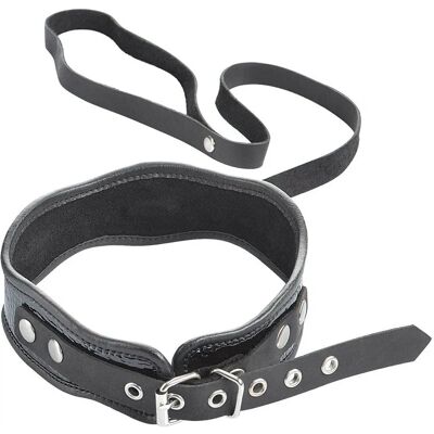 Collier en Cuir Fetish Tentation et Laisse - Matériel BDSM Collier en Cuir Fetish Tentation et Laisse - Matériel BDSM