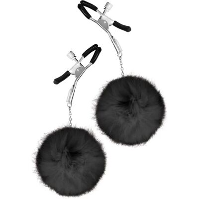 Sweet Caress - Pinces à tétons réglables avec pompons - Jouet pour adulte Sweet Caress - Pinces à tétons réglables avec pompons - Jouet pour adulte