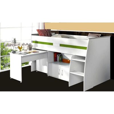 PARISOT Reverse Hochbett mit Schreibtisch & Stauraum - Kinderbett PARISOT Reverse Hochbett mit Schreibtisch & Stauraum - Kinderbett