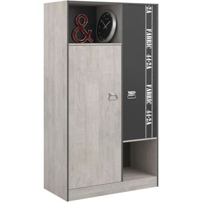 Parisot Fabric Kleiderschrank - 2-türig, Grau, 101cm Parisot Fabric Kleiderschrank - 2-türig, Grau, 101cm