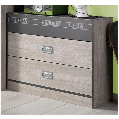 PARISOT Stoff Grau 3-Schubladen Kommode - Kommode PARISOT Stoff Grau 3-Schubladen Kommode - Kommode