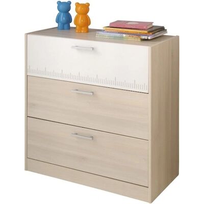 PARISOT Charly Weiße 3-Drawer Kommode - Sideboard PARISOT Charly Weiße 3-Drawer Kommode - Sideboard