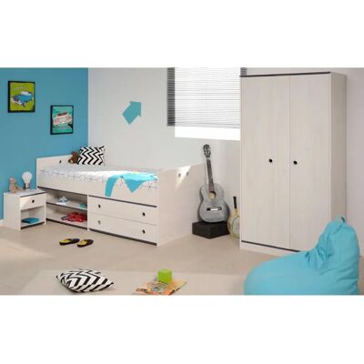 PARISOT Smoozy Kinderzimmer-Set - Weiß mit Kieferstruktur PARISOT Smoozy Kinderzimmer-Set - Weiß mit Kieferstruktur