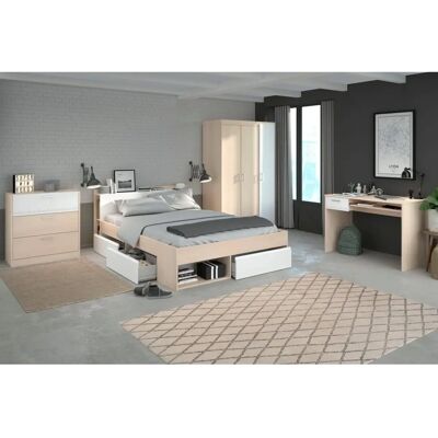 PARISOT Kinderzimmer-Set - 3-teiliges Akazie Weiß Schlafzimmermöbel PARISOT Kinderzimmer-Set - 3-teiliges Akazie Weiß Schlafzimmermöbel