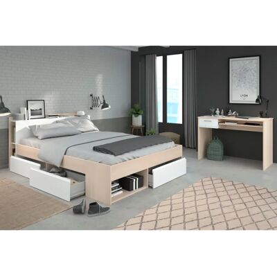 Parisot Most Jugendzimmer-Set - Akazie/Weiß - 160x200cm Parisot Most Jugendzimmer-Set - Akazie/Weiß - 160x200cm