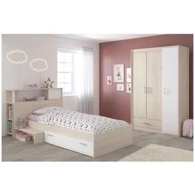 Ensemble chambre enfant Charlemagne - Acacia clair et blanc - Publicité Ensemble chambre enfant Charlemagne - Acacia clair et blanc - Publicité