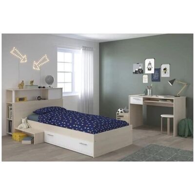 Ensemble chambre enfant Charlemagne - Acacia clair et blanc - Publicité Ensemble chambre enfant Charlemagne - Acacia clair et blanc - Publicité