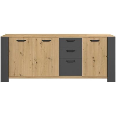 Calicosy Buffet Loft - 3 Portes 3 Tiroirs - Ombre Gris - Publicité Calicosy Buffet Loft - 3 Portes 3 Tiroirs - Ombre Gris - Publicité
