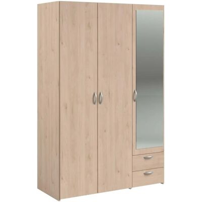 Parisot Daily Kleiderschrank - Eiche, 3 Türen, Spiegel Parisot Daily Kleiderschrank - Eiche, 3 Türen, Spiegel