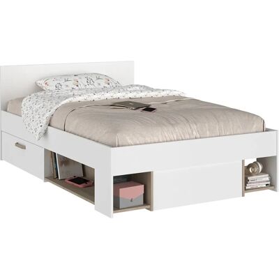 Vente-unique Kinselia Bett mit Stauraum - Weiß 120x190 Vente-unique Kinselia Bett mit Stauraum - Weiß 120x190
