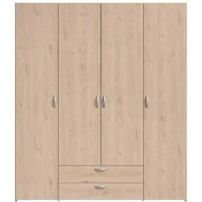 Armoire Daily 11 de Parisot - 4 Portes, Marron, 160x185x51 cm - Publicité Armoire Daily 11 de Parisot - 4 Portes, Marron, 160x185x51 cm - Publicité