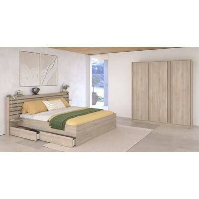 Parisot Escale Schlafzimmer-Set - Stauraum, 140x200cm, Braun Parisot Escale Schlafzimmer-Set - Stauraum, 140x200cm, Braun