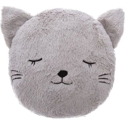 ATMOSPHERA - Cat round cushion Ø28 cm gris -Coussin décoratif - Publicité ATMOSPHERA - Cat round cushion Ø28 cm gris -Coussin décoratif - Publicité