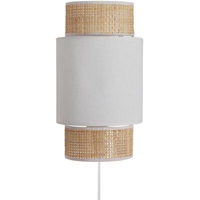 Mae - Applique Incurvée Rotin Tissu Blanc - White - Applique murale - Publicité Mae - Applique Incurvée Rotin Tissu Blanc - White - Applique murale - Publicité